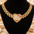 Gold Plated Linked Chair Iced Kitty Necklace