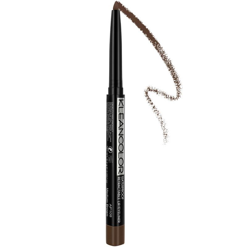 Kleancolor waterproof retractable eyeliner "Med. Brown" image 0