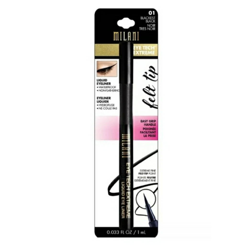 Milani eye tech extreme, felt tip waterproof, liquid liner in "blackest black" image 0