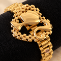 Gold Plated heart with Doll head bracelet link chain band
