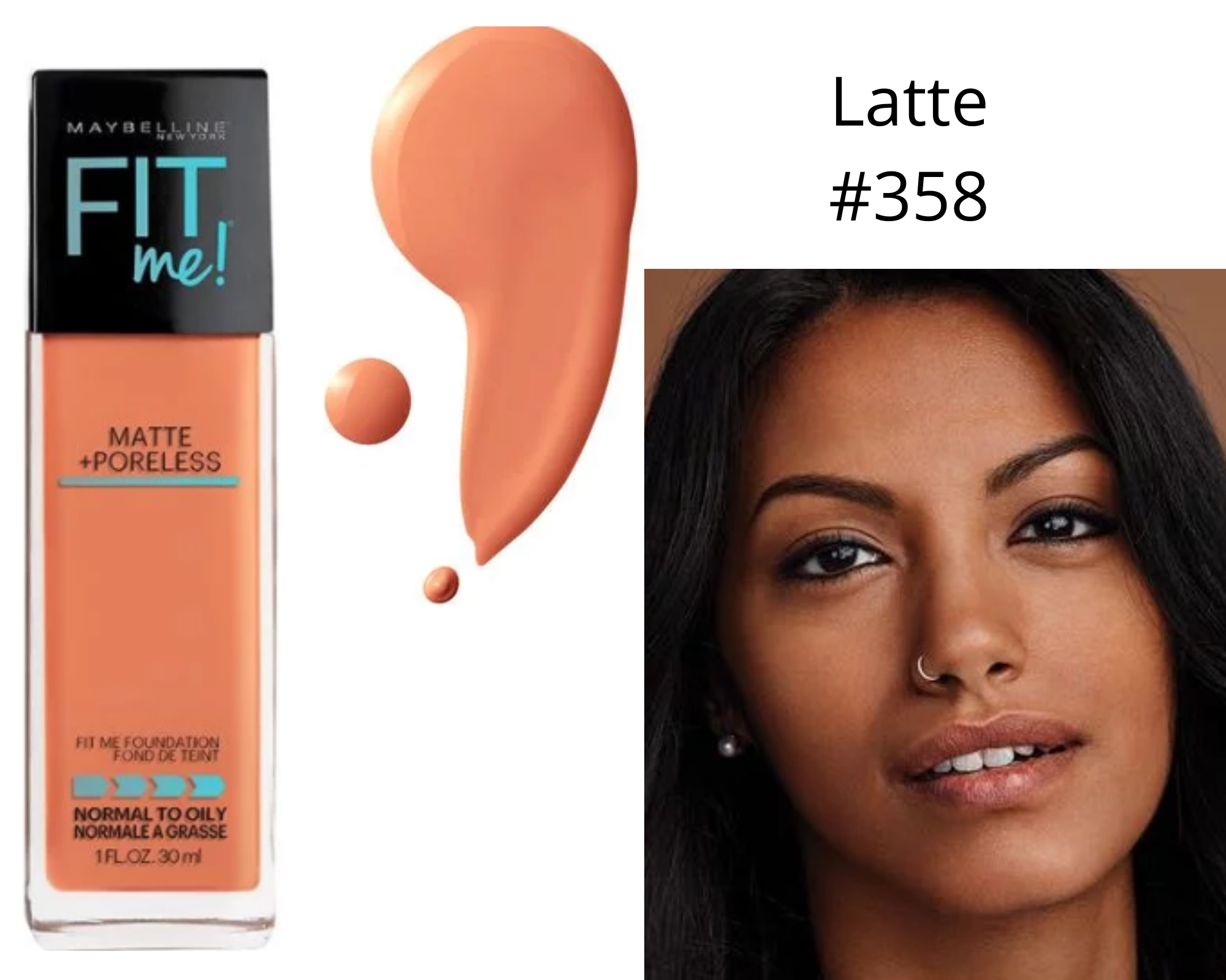 Maybelline Fit me Matte Poreless, foundation "Latte" image 0
