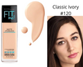 Maybelline Fit me Matte Poreless Foundation "Classic ivory" 120 image 0