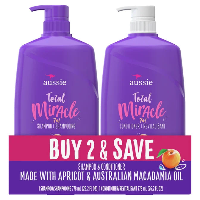 Aussie TOTAL Miracle 7 in 1 Shampoo & Conditioner 2pk Family  image 0