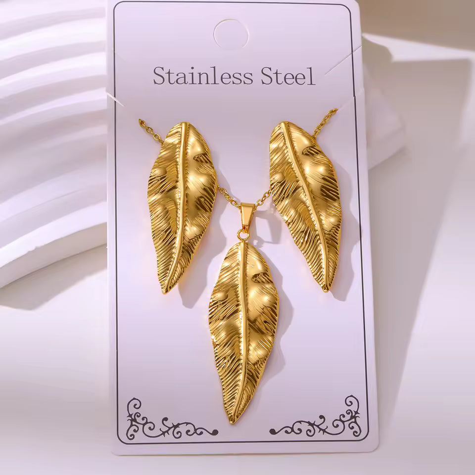 Vintage Leaf Stainless Steel 2 piece set