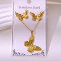 The Butterfly Pendant Necklace and Earrings Set