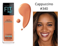 Maybelline Fit Me Matte Poreless foundation "Cappuccino" 340 image 0
