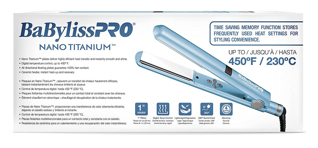 BabylissPRO Nano Titanium 1" hair straightener  image 1